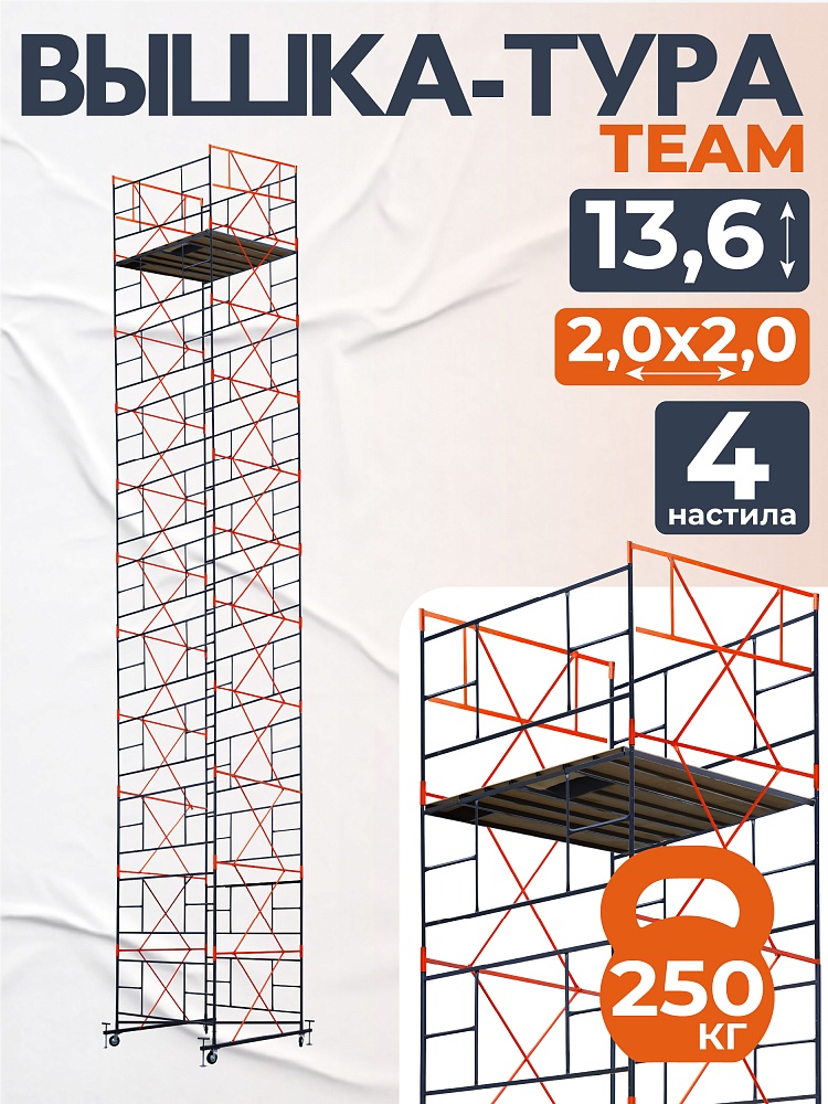 Вышка-тура TeaM ВСП 2.0х2.0, 13.6 м фото 1