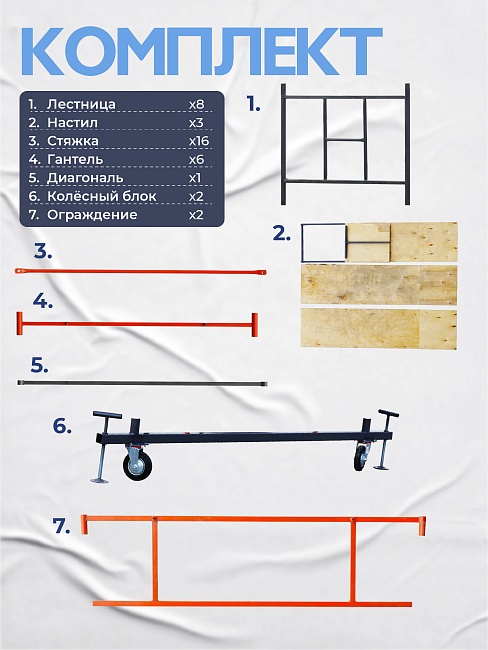 Вышка-тура TeaM ВСП 1.6х2.0, 5.2 м фото 4