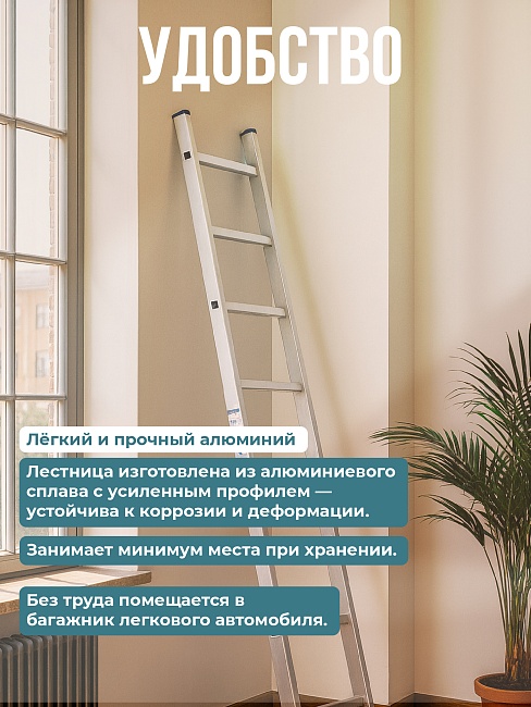 Лестница односекционная Alumet Ал 5109 фото 5