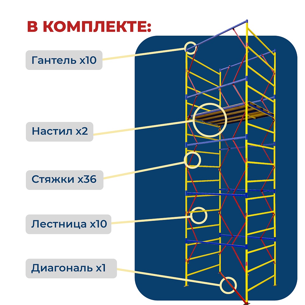 Вышка-тура Промышленник ВСЭ 1.2х2.0, 6.0 м ver. 2.0 фото 2