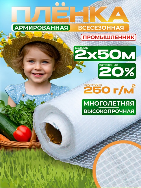 Армированная пленка Промышленник 250 г/м2, 2х50м фото 1